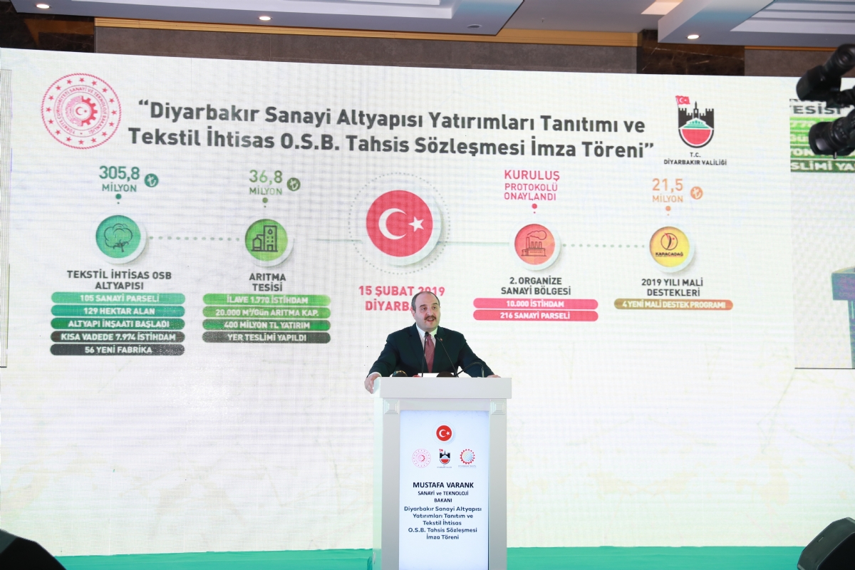 Minister Mustafa Varank Said That Textile Specialized Organized Industrial Zone Will Strengthen Diyarbakir's Power